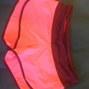 Neon LuLu Lemon runner shorts